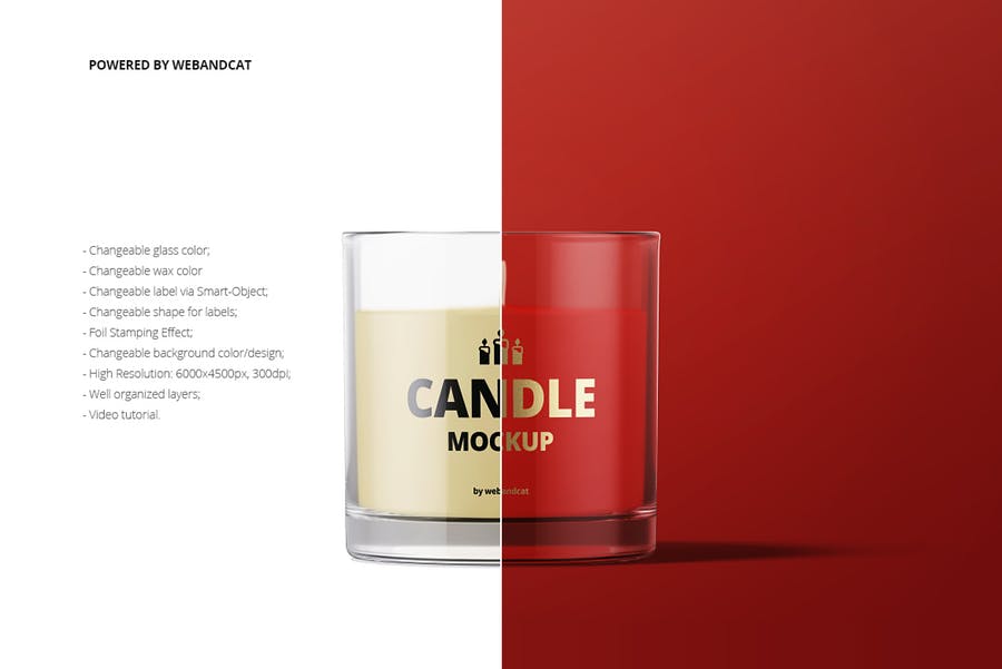 带标签蜡烛香薰玻璃杯包装外观设计效果图样机模板 Candle in Glass Mockup Set_img_2