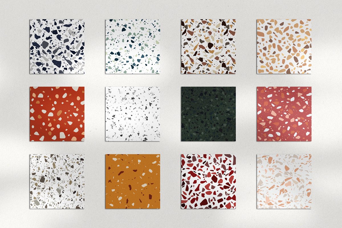 精美水磨石无缝矢量图案合集 Terrazzo Seamless Patterns - Terra 1_img_2