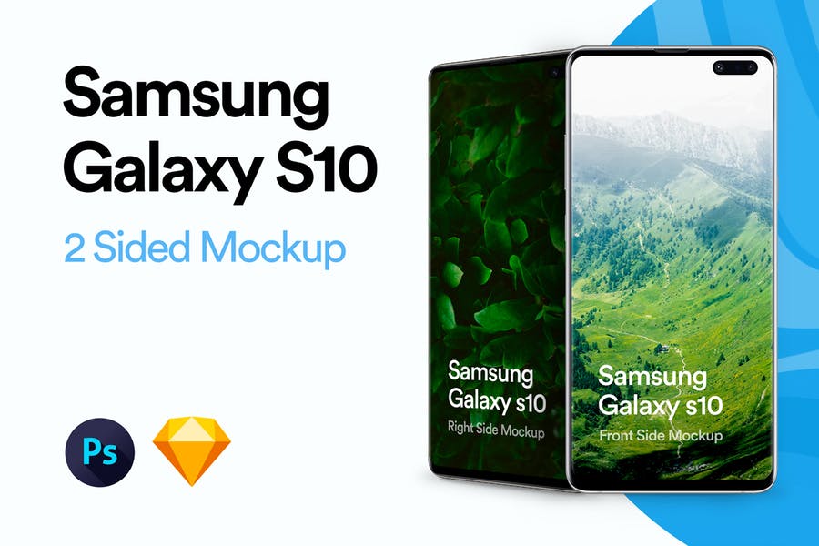 最新三星Galaxy S10手机样机模板 Samsung Galaxy S10 Mockup_img_2