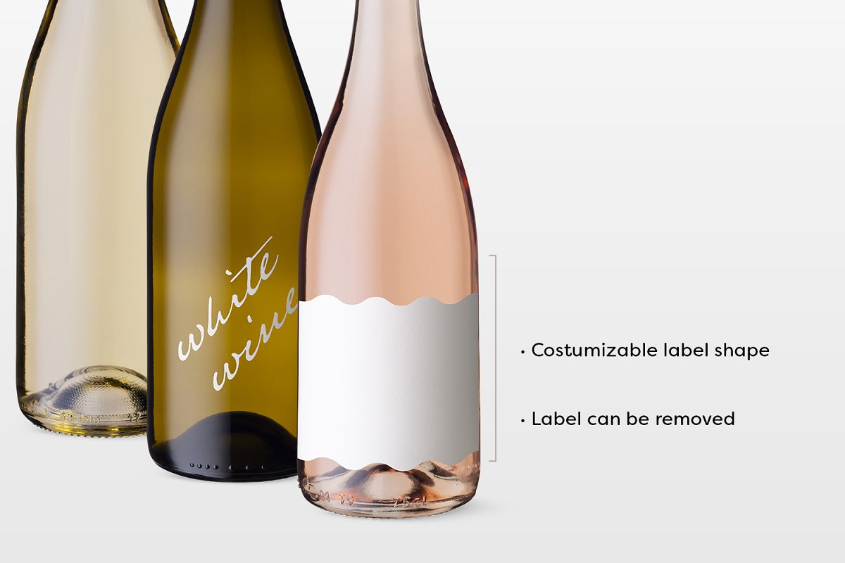 磨砂质感葡萄酒瓶外观设计效果图样机模板 Wine Bottle Mockups_img_2