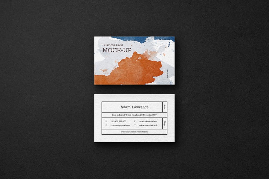 极简商务个人名片设计预览图样机模板 Mockup Business Card_img_2