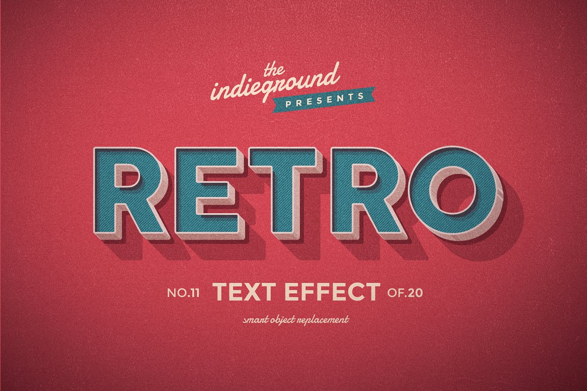 简约复古3D效果英文文字PS图层样式 Retro Text Effects Vol.2_img_2