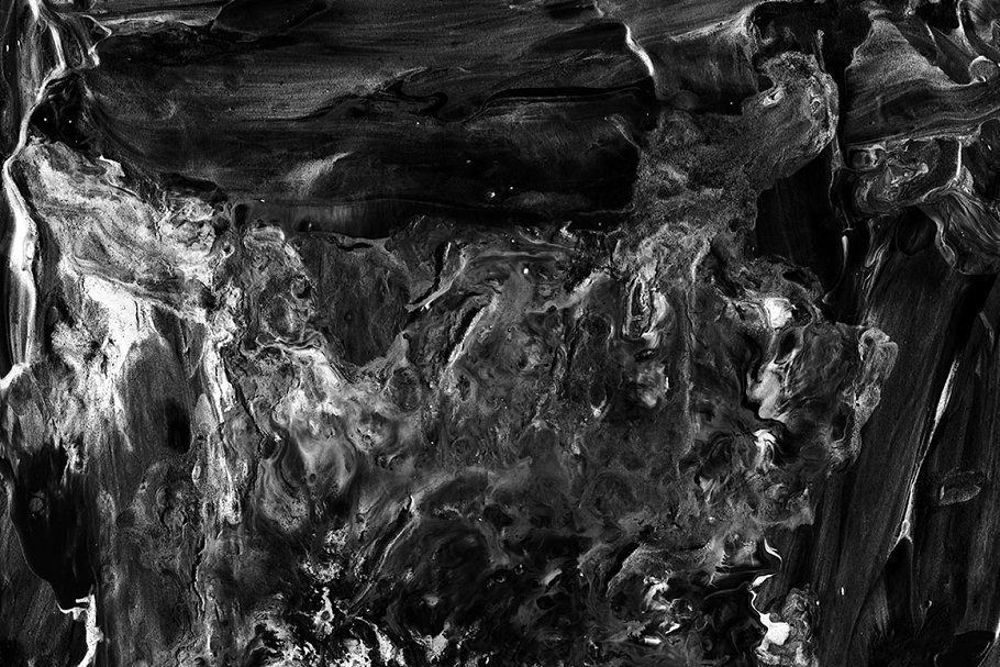 创意抽象纹理系列：8个抽象黑色系油画丙烯酸图案纹理 Abstract Paint, Vol. 5_img_2