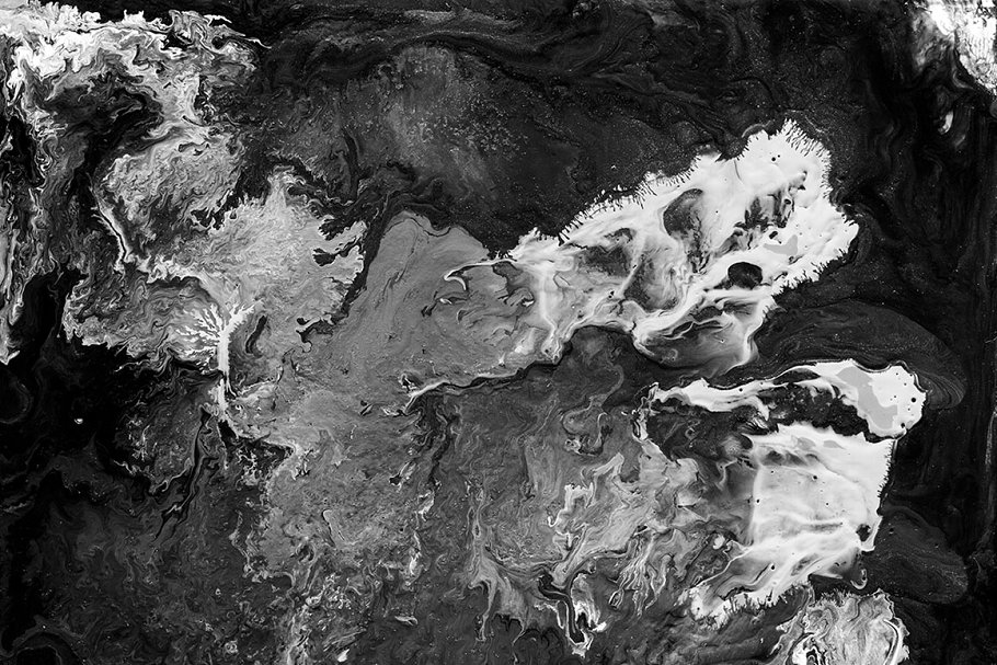 创意抽象纹理系列：8个抽象黑色系油画丙烯酸图案纹理 Abstract Paint, Vol. 5_img_2
