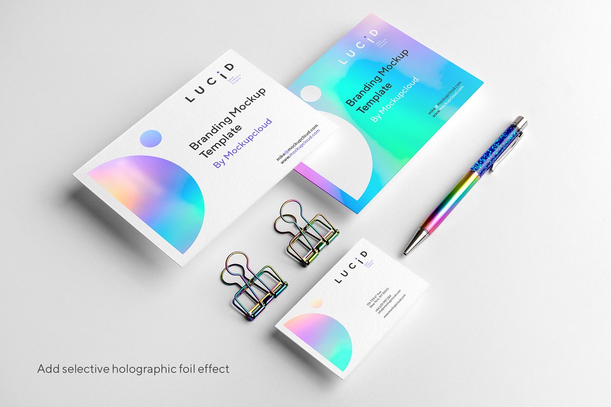 现代清新品牌VI标识设计办公文具展示效果图样机模板 Lucid Branding Mockup_img_2