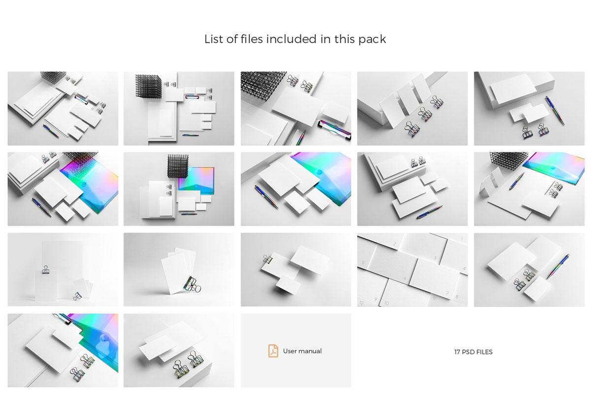 现代清新品牌VI标识设计办公文具展示效果图样机模板 Lucid Branding Mockup_img_2