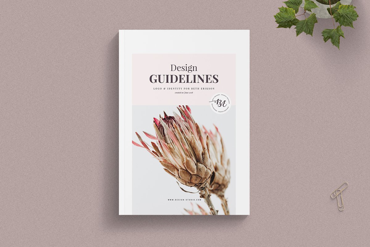 优雅服装品牌VI规范指南手册设计INDD模板 Design & Brand Guidelines_img_2