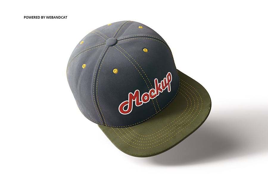 高质量棒球帽设计效果图展示模型样机模板 Snapback Cap Mockup_img_2