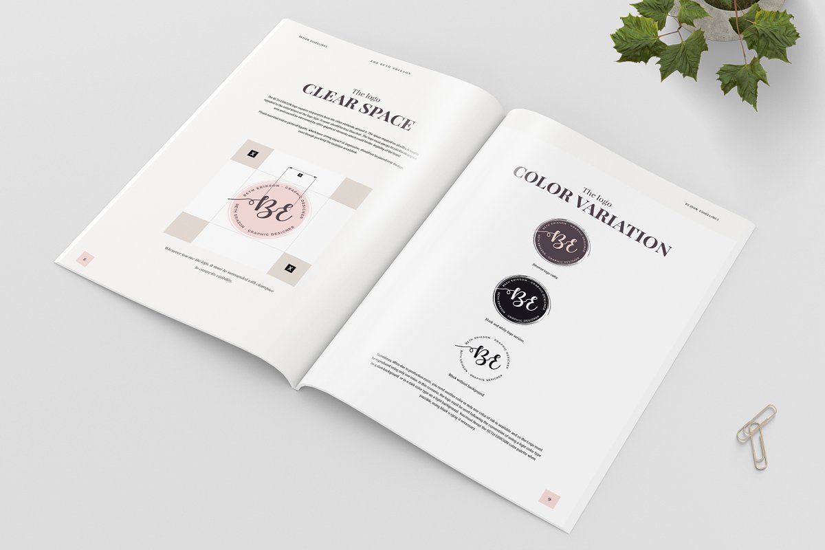 优雅服装品牌VI规范指南手册设计INDD模板 Design & Brand Guidelines_img_2