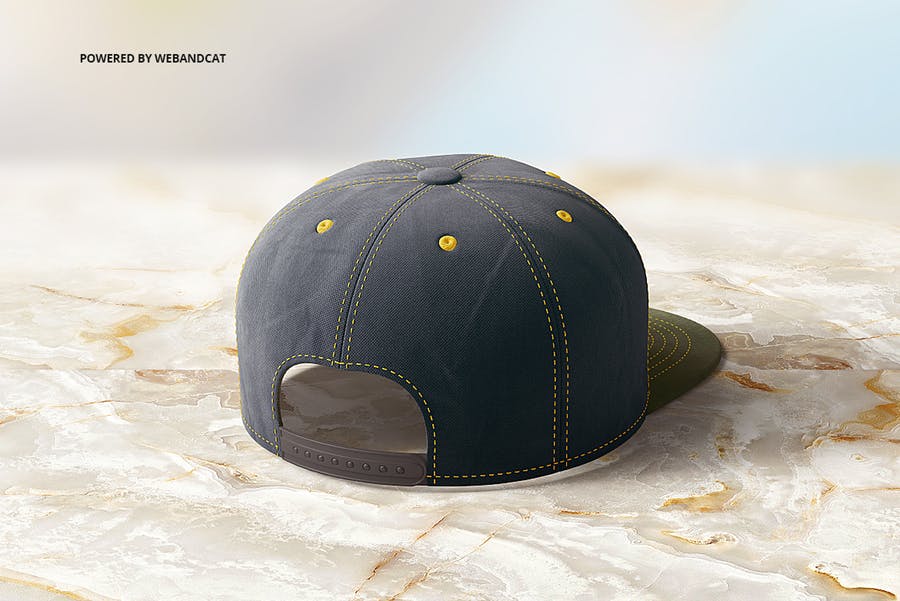 高质量棒球帽设计效果图展示模型样机模板 Snapback Cap Mockup_img_2