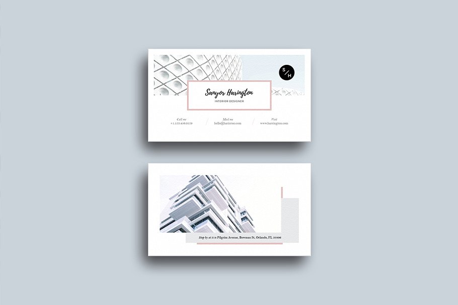 30款高质量商务名片设计展示效果图样机模板 30 Minimal Business Cards Bundle_img_2