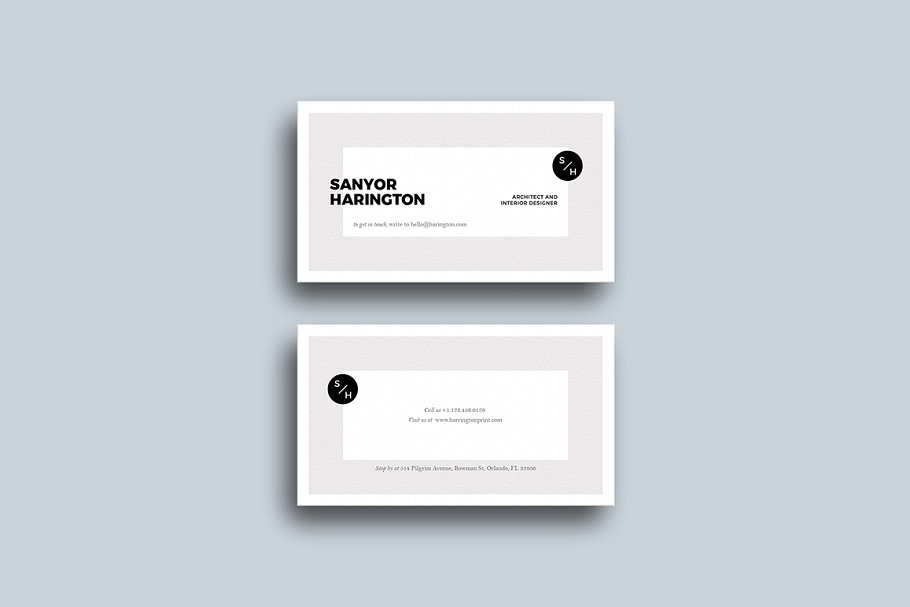 30款高质量商务名片设计展示效果图样机模板 30 Minimal Business Cards Bundle_img_2