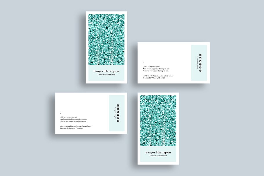 30款高质量商务名片设计展示效果图样机模板 30 Minimal Business Cards Bundle_img_2