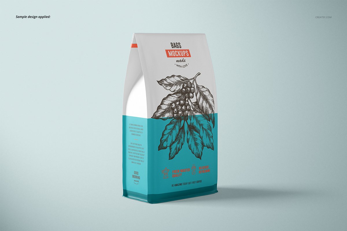 带纸杯咖啡豆纸包装袋设计展示图样机模板合集 Paper Coffee Bag Mockup Set_img_2