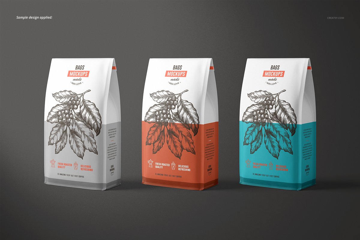 带纸杯咖啡豆纸包装袋设计展示图样机模板合集 Paper Coffee Bag Mockup Set_img_2