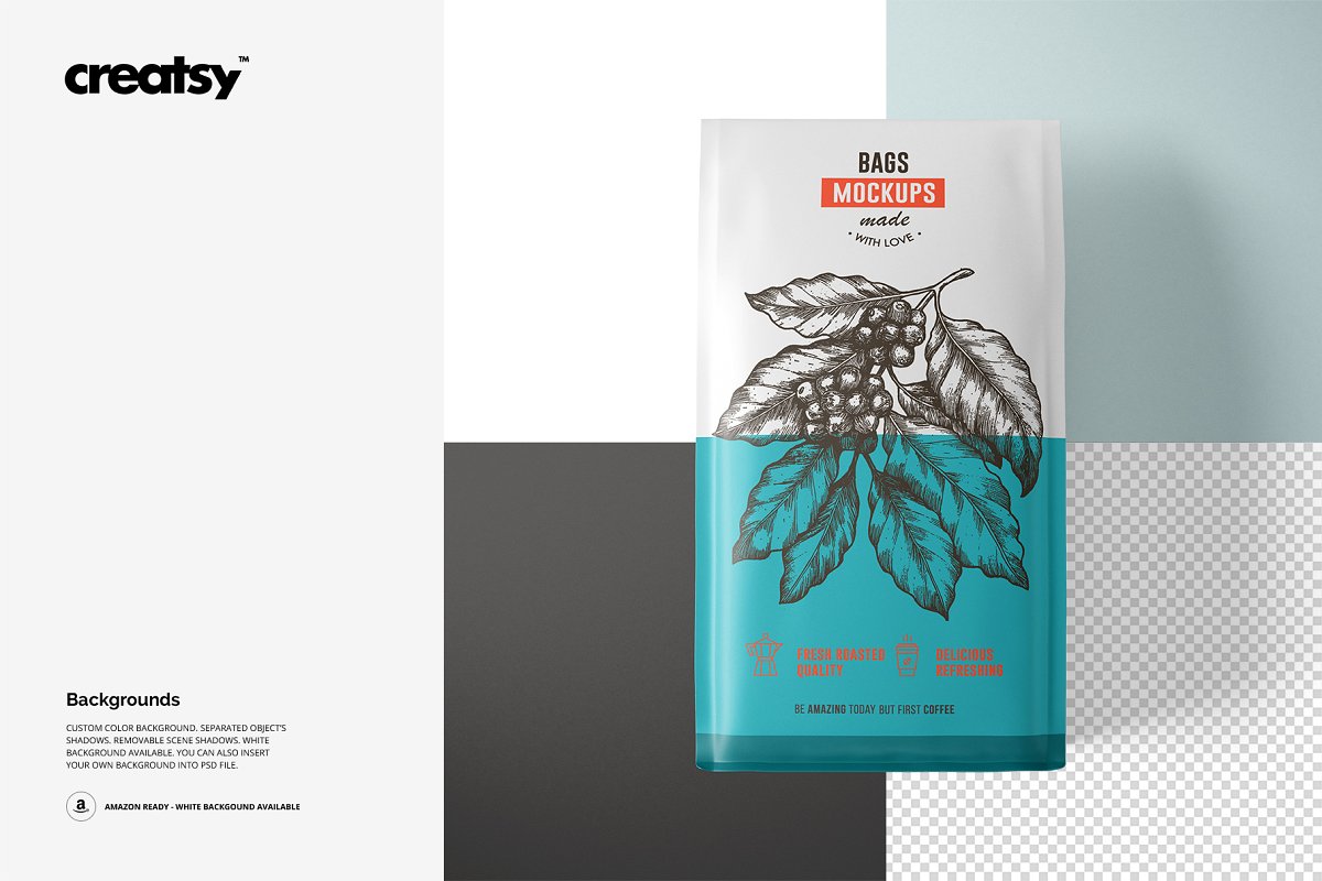 带纸杯咖啡豆纸包装袋设计展示图样机模板合集 Paper Coffee Bag Mockup Set_img_2