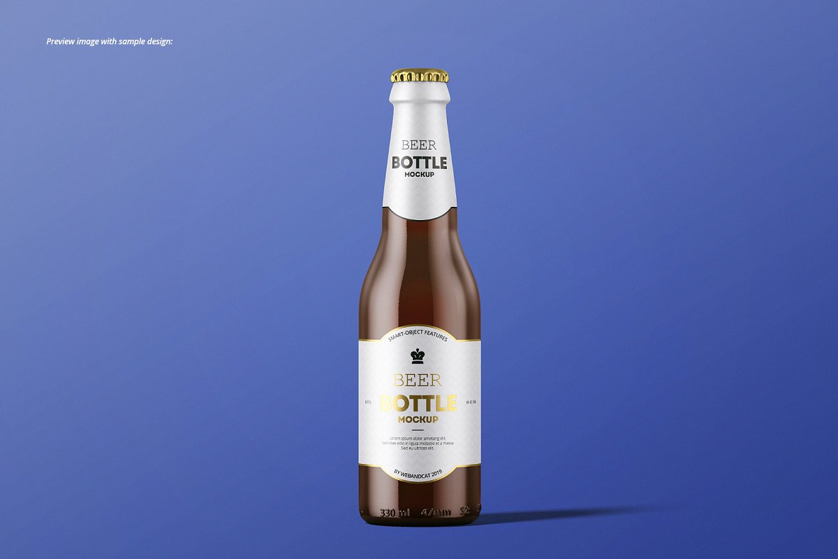 7个高品质啤酒瓶标签设计预览图样机模板套装 Beer Bottle Mockup Set_img_2