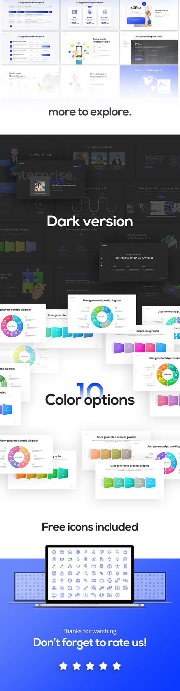 强大简约蓝色企业业务报表计划书PPT演示文稿设计模板 Enterprise Business PowerPoint Presentation Template_img_2