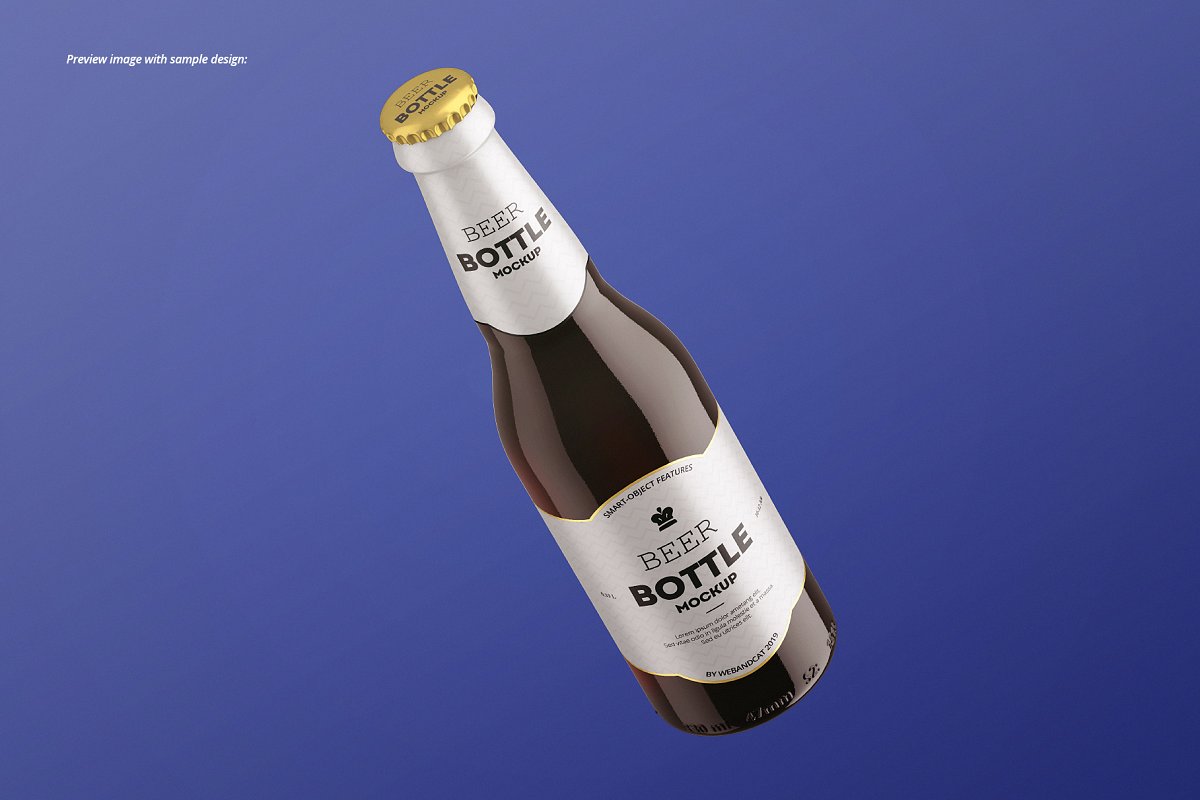 7个高品质啤酒瓶标签设计预览图样机模板套装 Beer Bottle Mockup Set_img_2