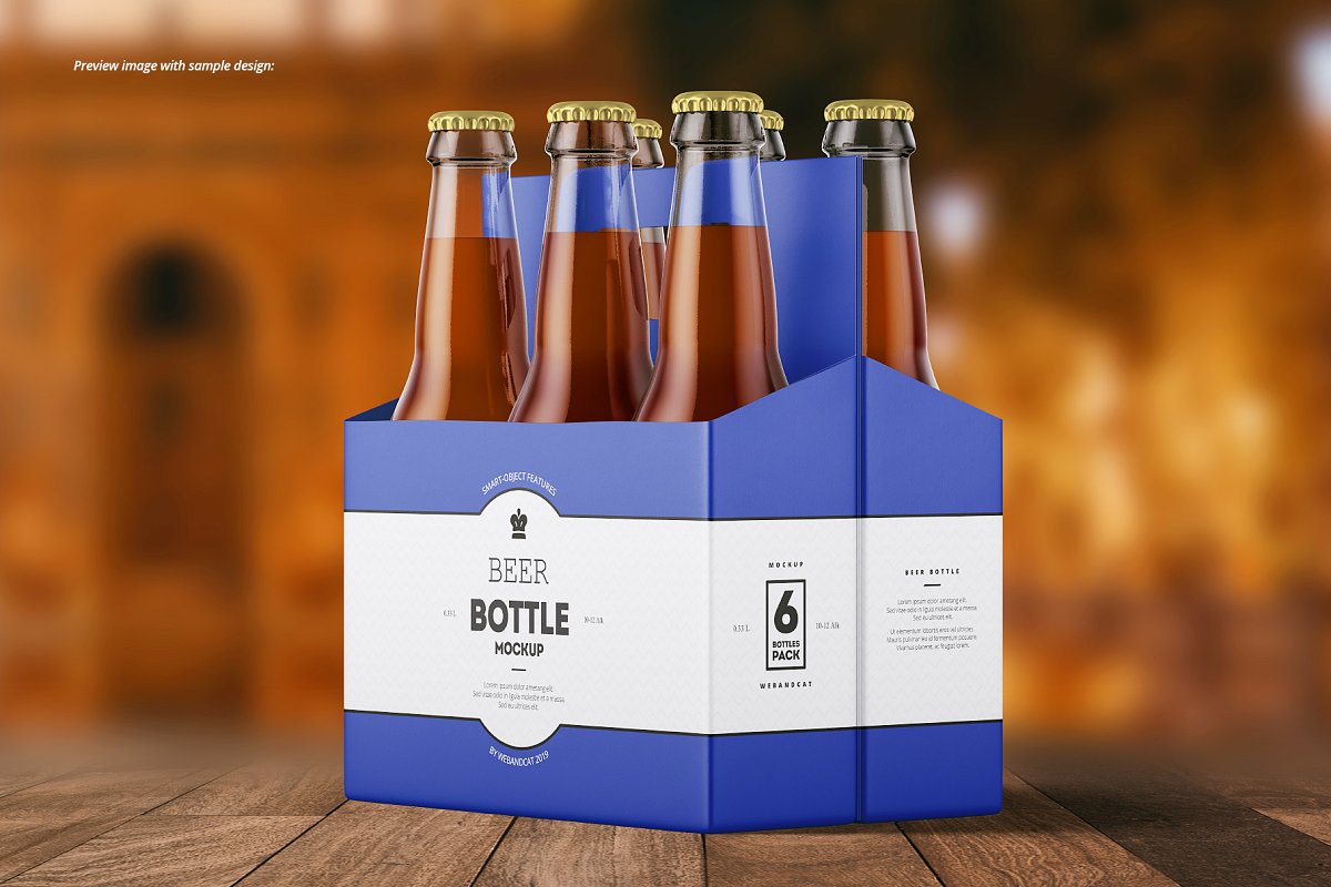 7个高品质啤酒瓶标签设计预览图样机模板套装 Beer Bottle Mockup Set_img_2