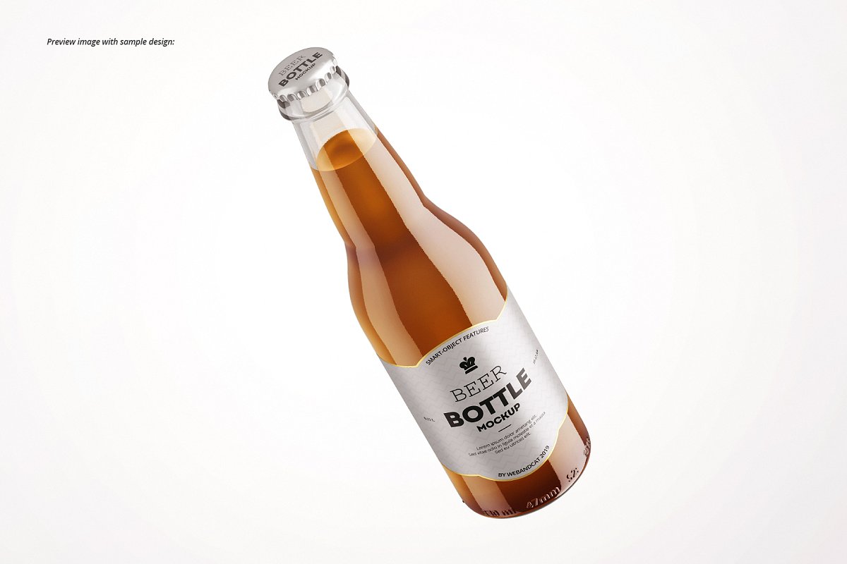 7个高品质啤酒瓶标签设计预览图样机模板套装 Beer Bottle Mockup Set_img_2