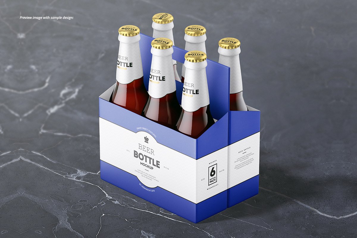 7个高品质啤酒瓶标签设计预览图样机模板套装 Beer Bottle Mockup Set_img_2