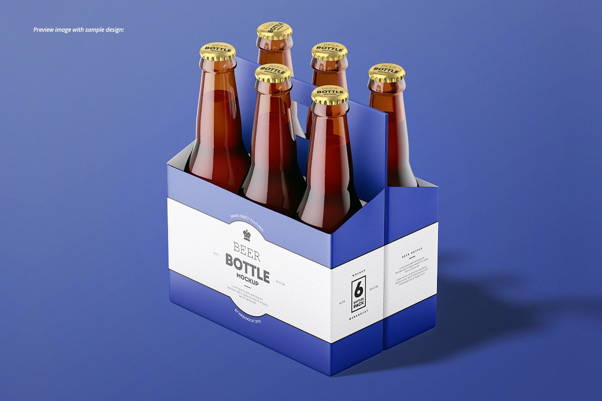 7个高品质啤酒瓶标签设计预览图样机模板套装 Beer Bottle Mockup Set_img_2