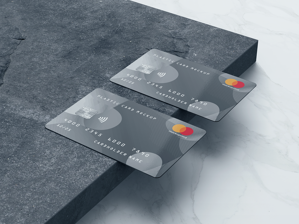 超逼真多角度银行卡/会员卡设计预览效果图样机模板 Plastic Card / Bank Card MockUp_img_2