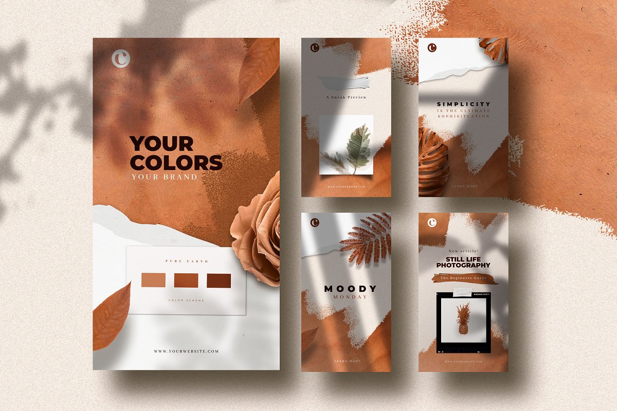 铜黄色品牌营销推广社交媒体设计模板 Copper - Social Media Templates_img_2