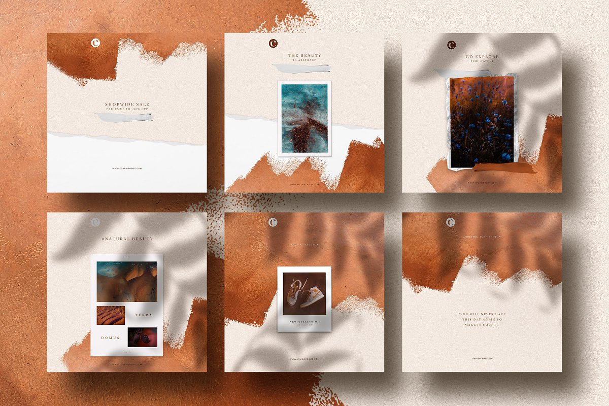 铜黄色品牌营销推广社交媒体设计模板 Copper - Social Media Templates_img_2