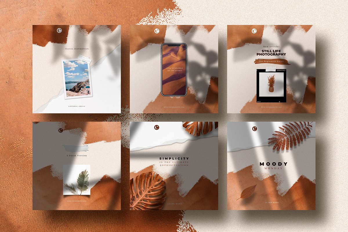 铜黄色品牌营销推广社交媒体设计模板 Copper - Social Media Templates_img_2