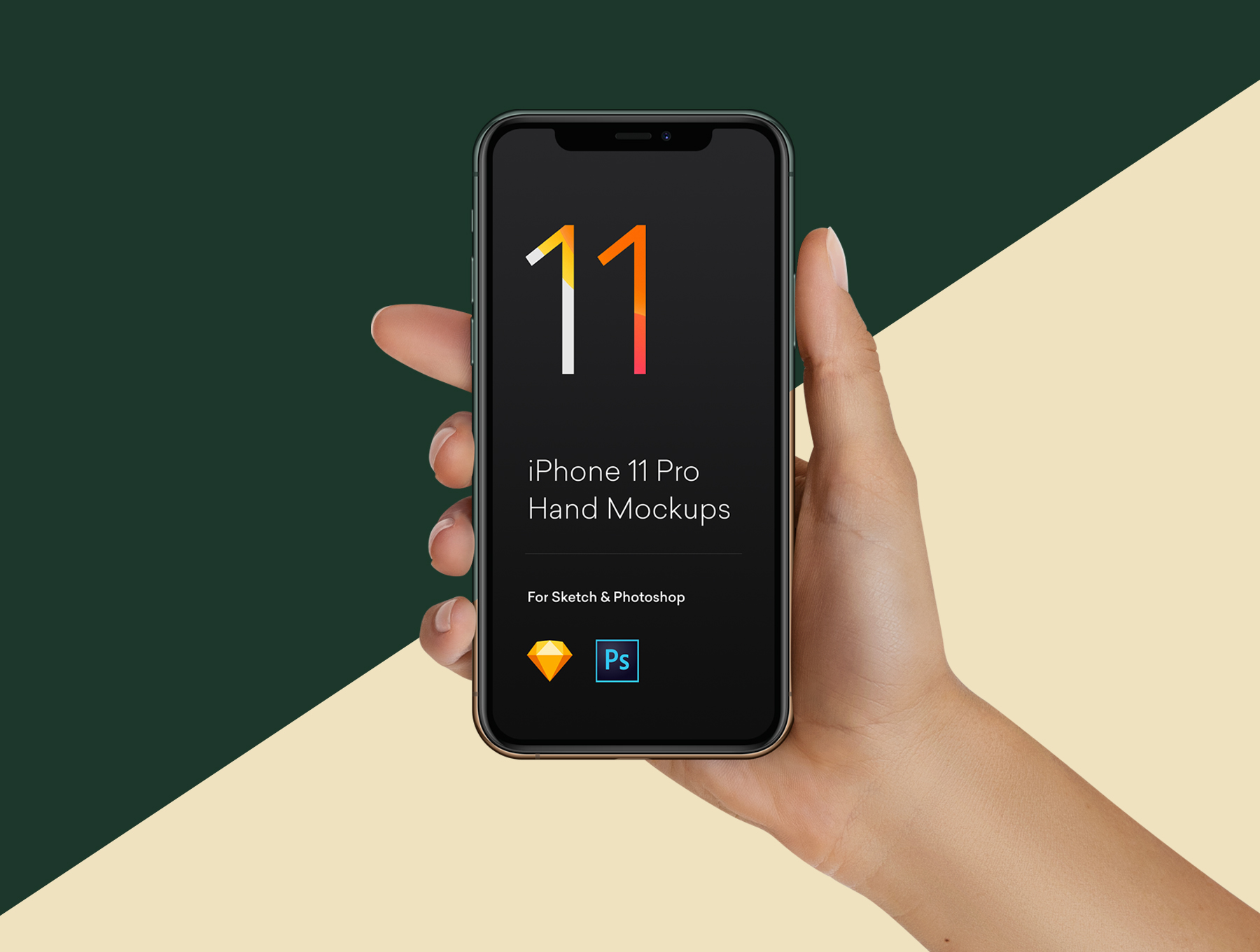 手持iPhone 11|S10|Pixel 4手机屏幕预览样机模板 Hand Mockups iPhone 11, S10, Pixel 4_img_2