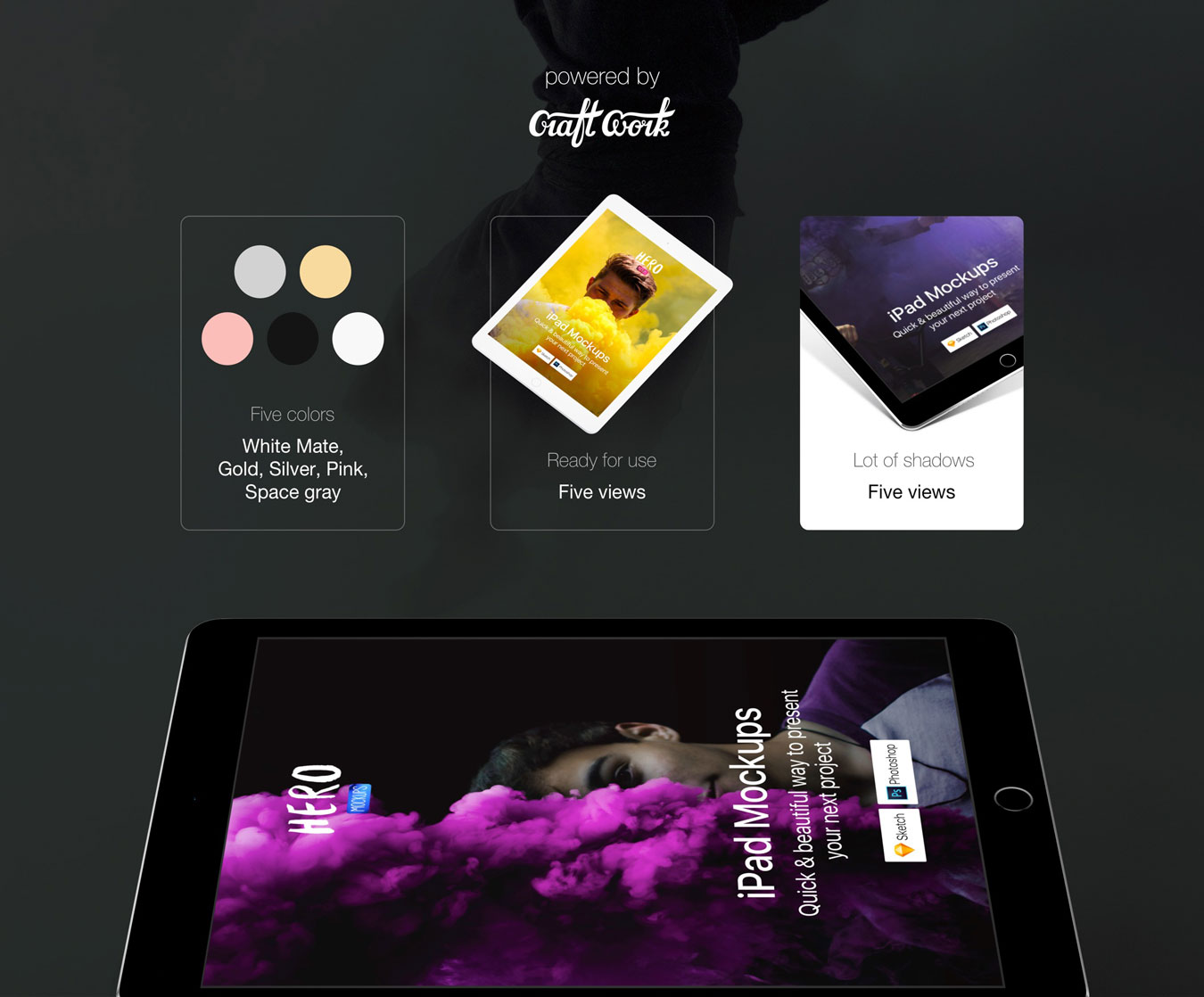 高品质iPad创意模型Web设计预览图样机 HERO iPad Mockups_img_2