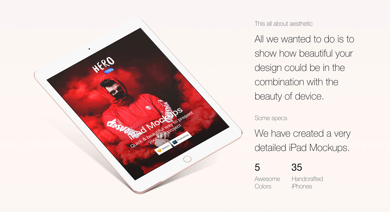 高品质iPad创意模型Web设计预览图样机 HERO iPad Mockups_img_2