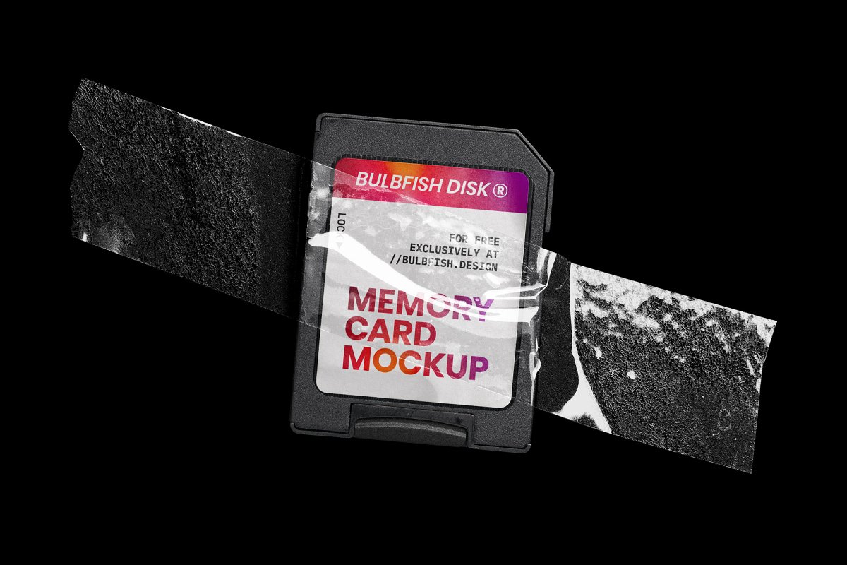 存储卡包装标签设计效果图样机模板 Memory Card Mockup_img_2