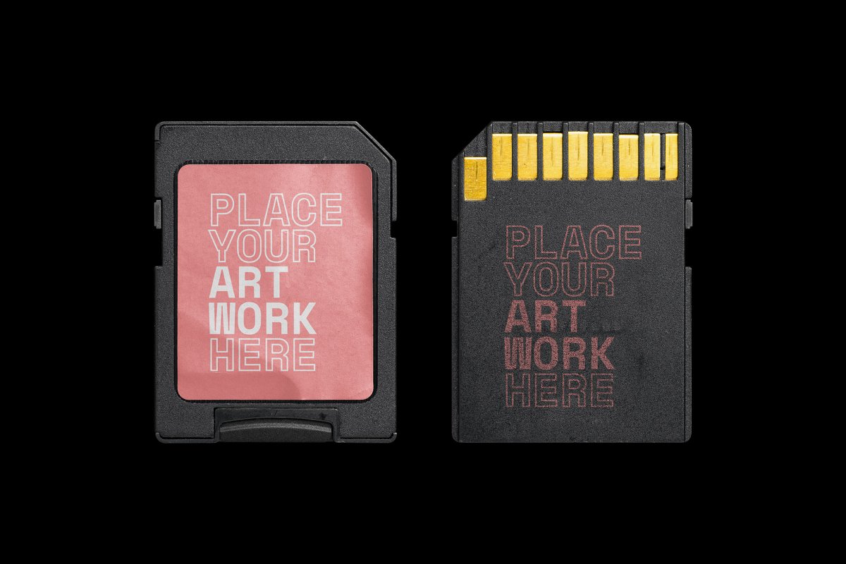 存储卡包装标签设计效果图样机模板 Memory Card Mockup_img_2