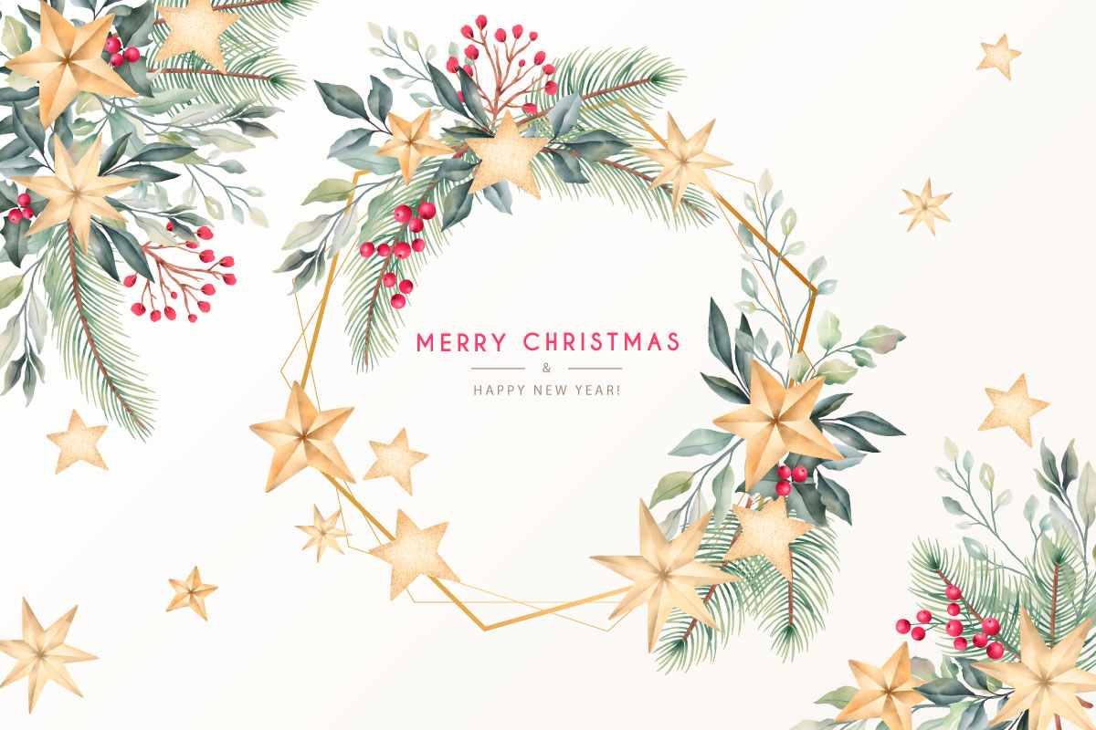 优雅可爱圣诞节主题元素设计矢量素材包 Elegant and Lovely Christmas Backgrounds Set_img_2