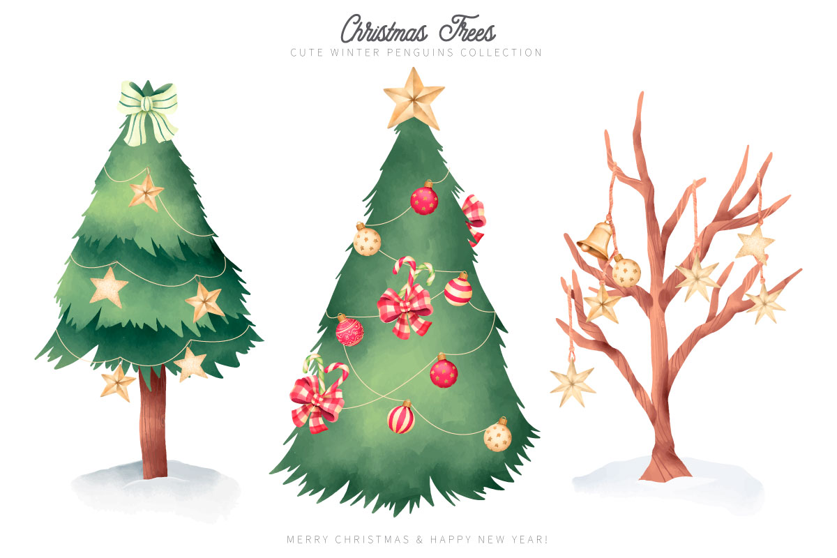 优雅可爱圣诞节主题元素设计矢量素材包 Elegant and Lovely Christmas Backgrounds Set_img_2