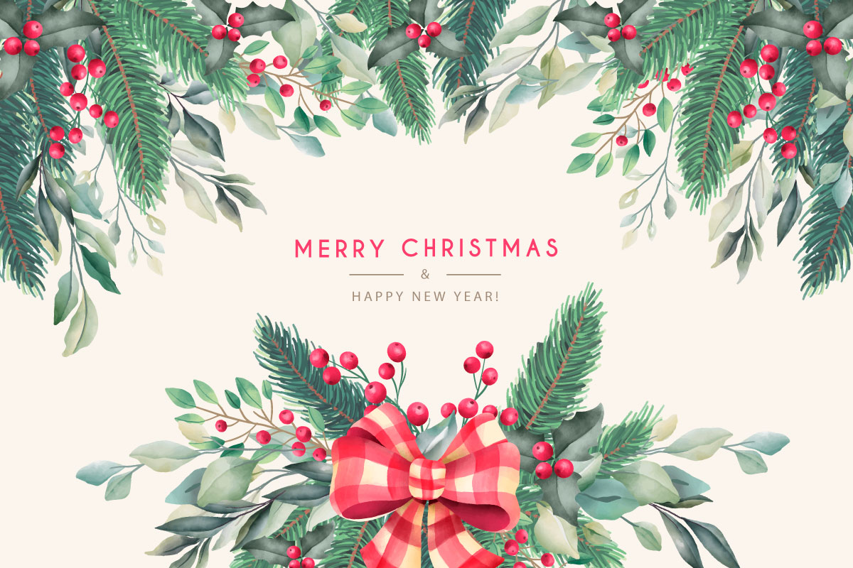 优雅可爱圣诞节主题元素设计矢量素材包 Elegant and Lovely Christmas Backgrounds Set_img_2