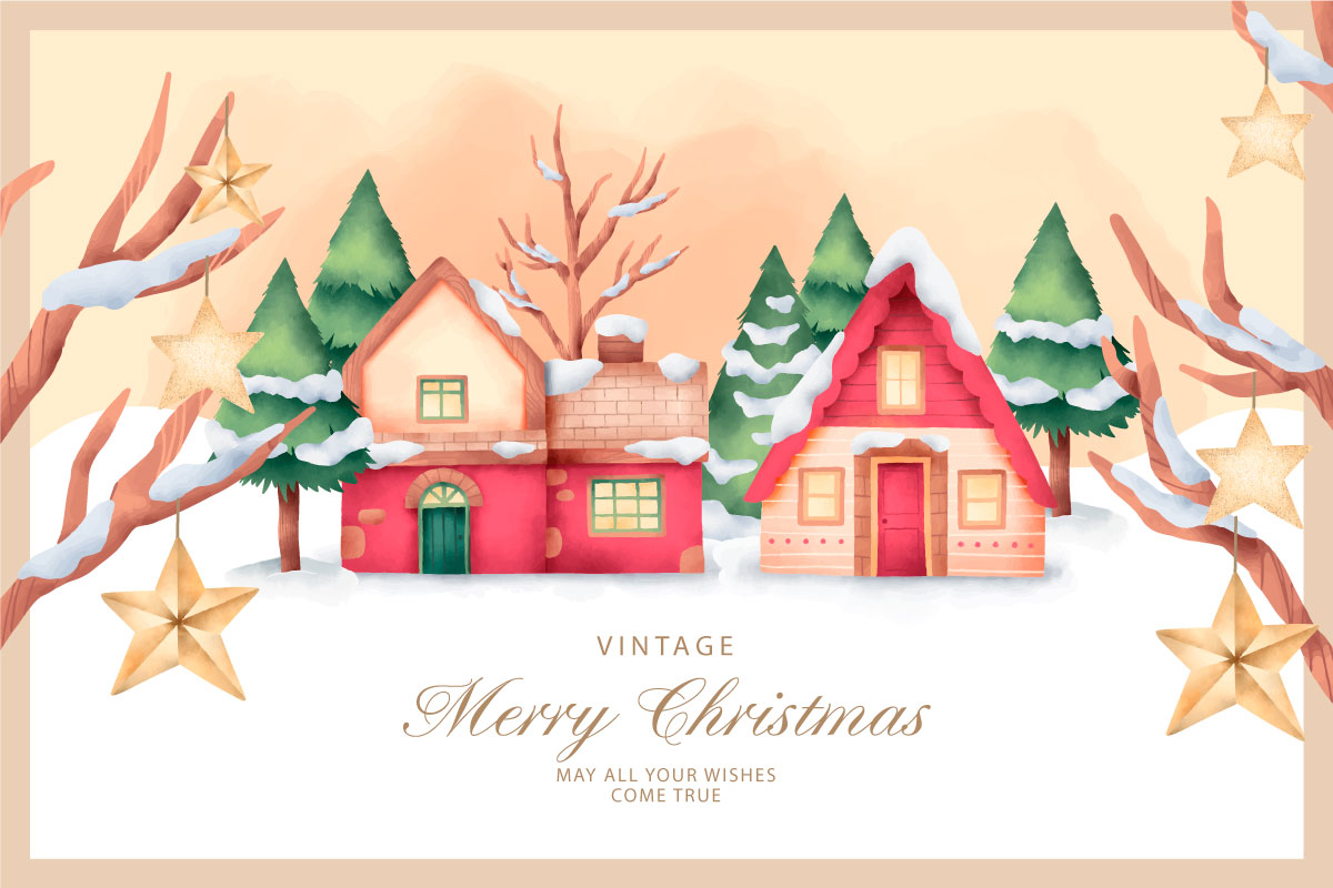 优雅可爱圣诞节主题元素设计矢量素材包 Elegant and Lovely Christmas Backgrounds Set_img_2