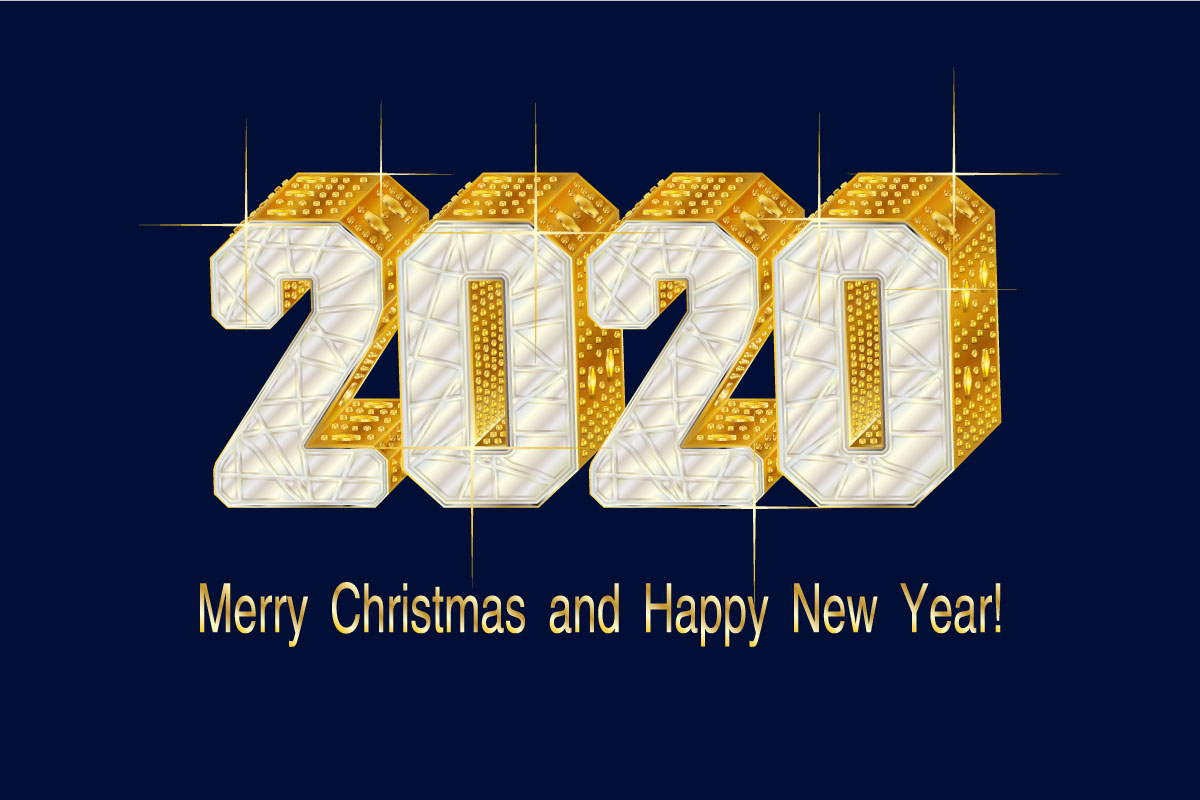 新年圣诞节主题2020字体设计素材合集 New Year And Christmas Decorative 2020 Illustration 6_img_2