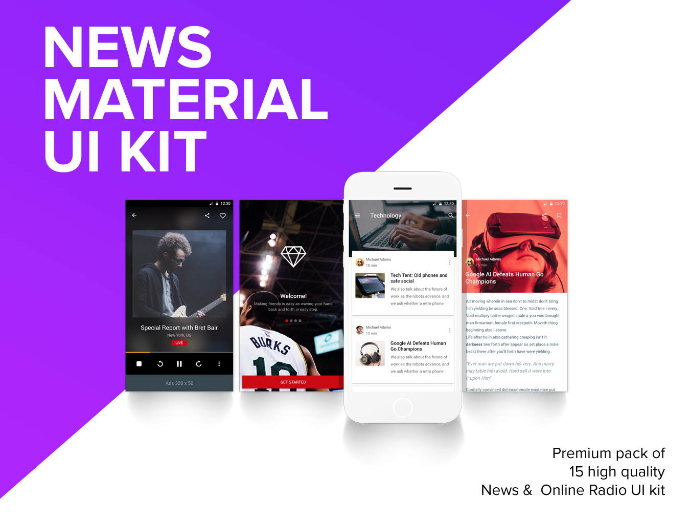 新闻媒体应用程序UI界面设计套件Sketch模板 News & Editorial UI KIT 0 44 PREVIEW_img_2