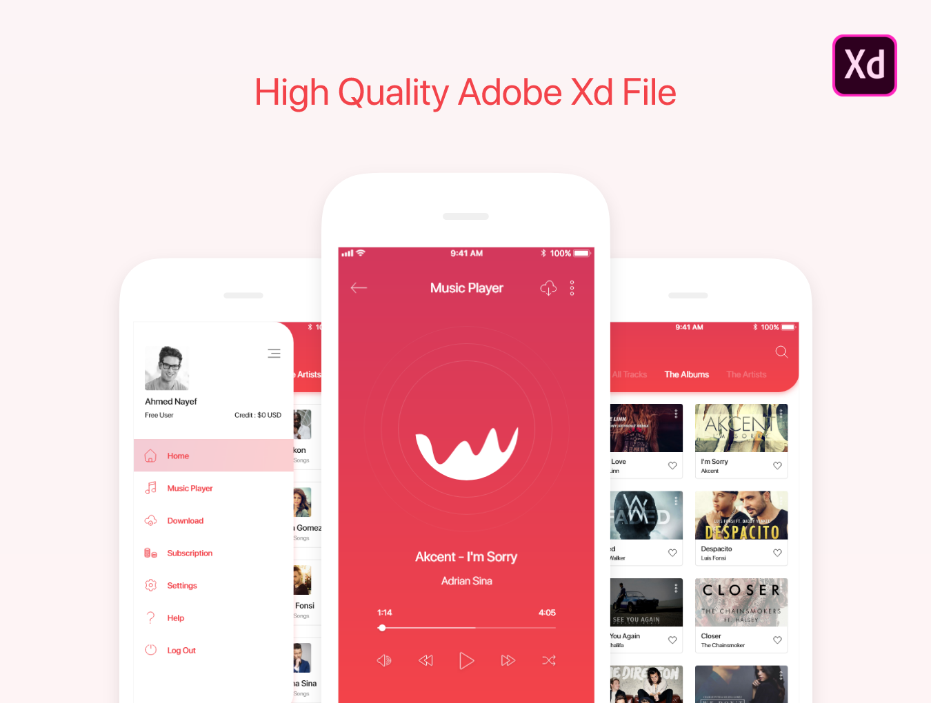 在线音乐应用程序APP用户界面设计套件 Flames iOS Ui Kit_img_2