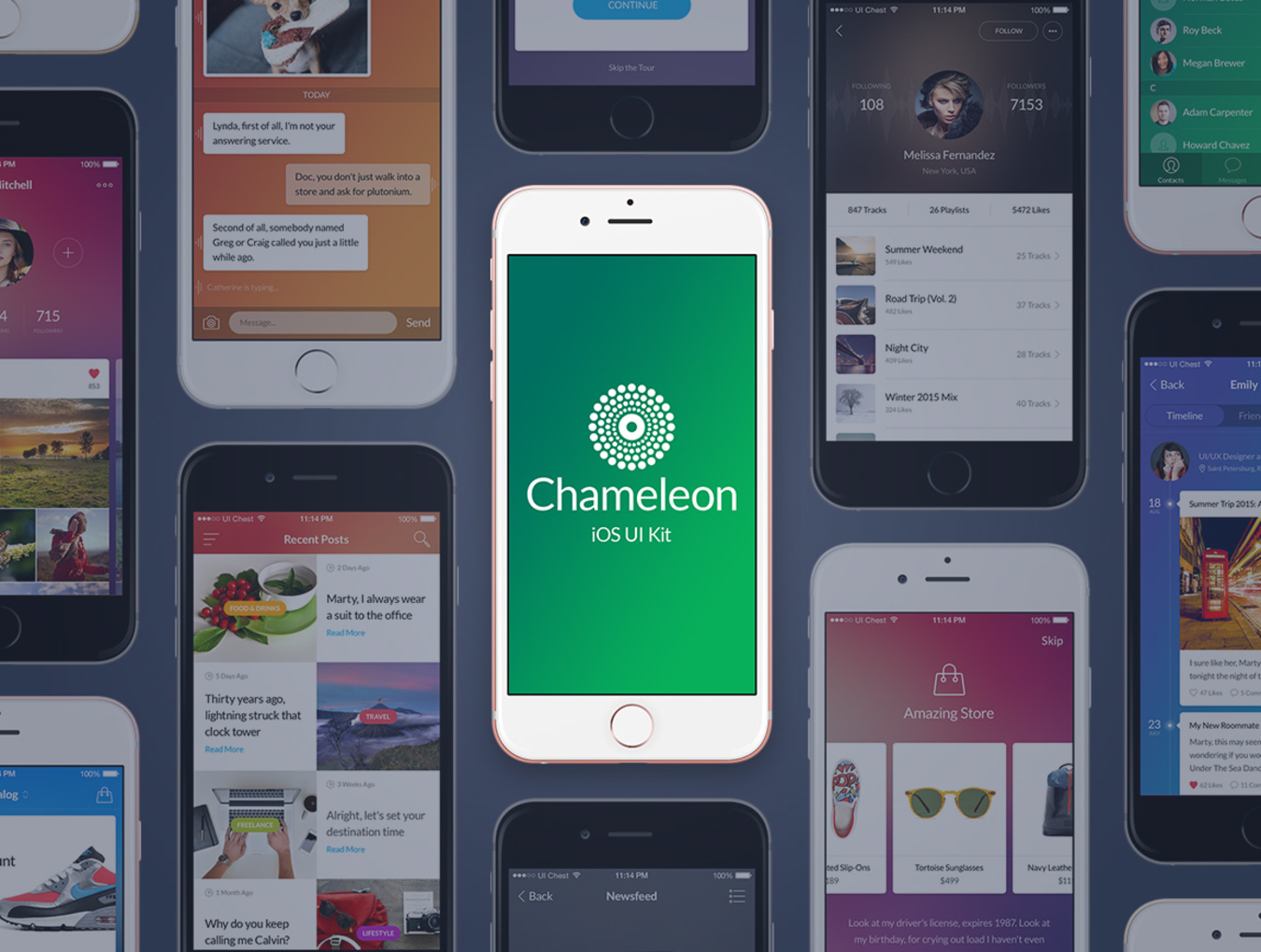 多功能在线购物摄影社交软件APP UI设计模板套件 Chameleon UI Kit_img_2