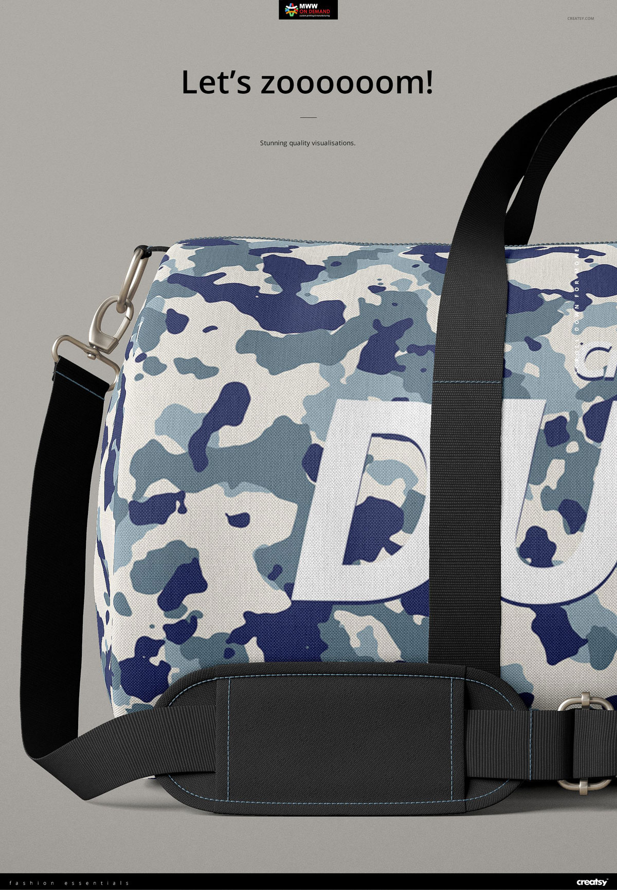 手提/斜挎帆布行李包设计展示图样机模板(23x12) Duffel Bag Mockup Set (23x12)_img_2