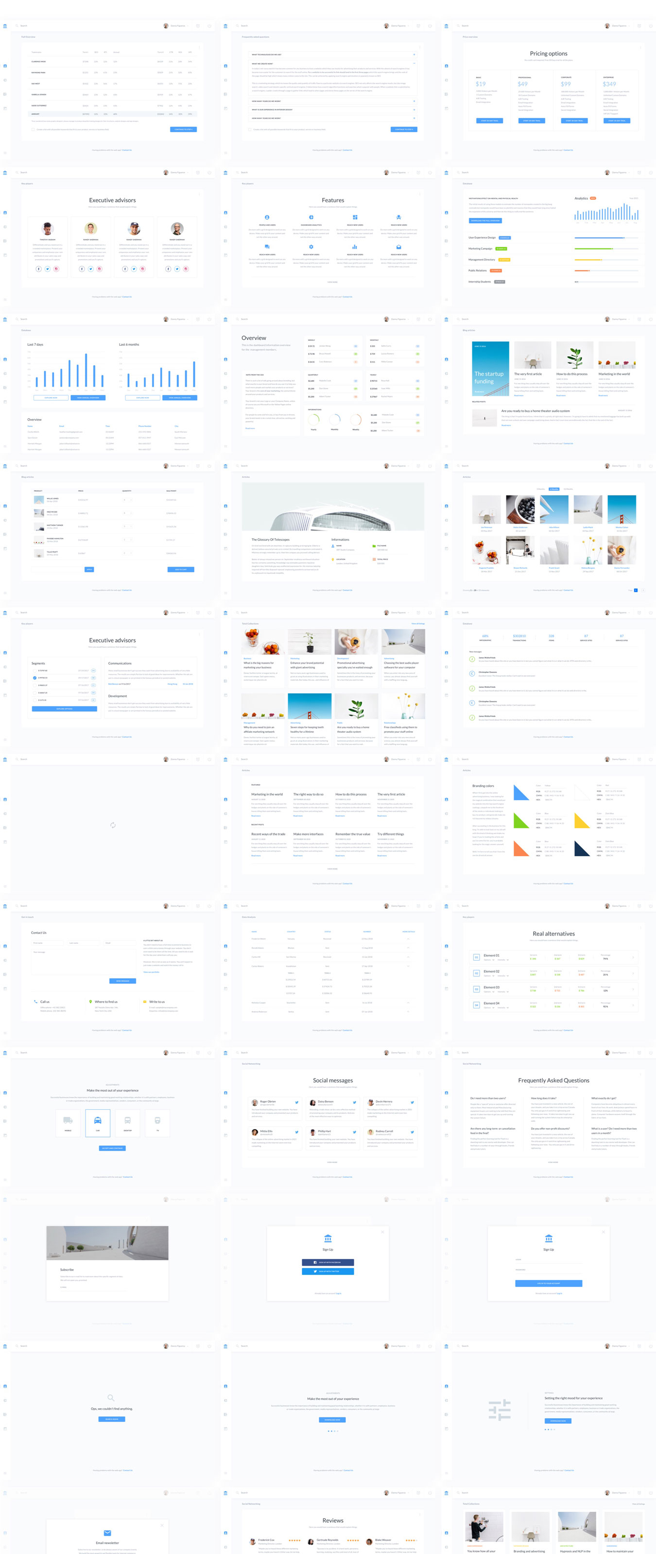 用户管理信息系统界面设计WEB UI模板素材 B2C Dashboards UI Kit_img_1