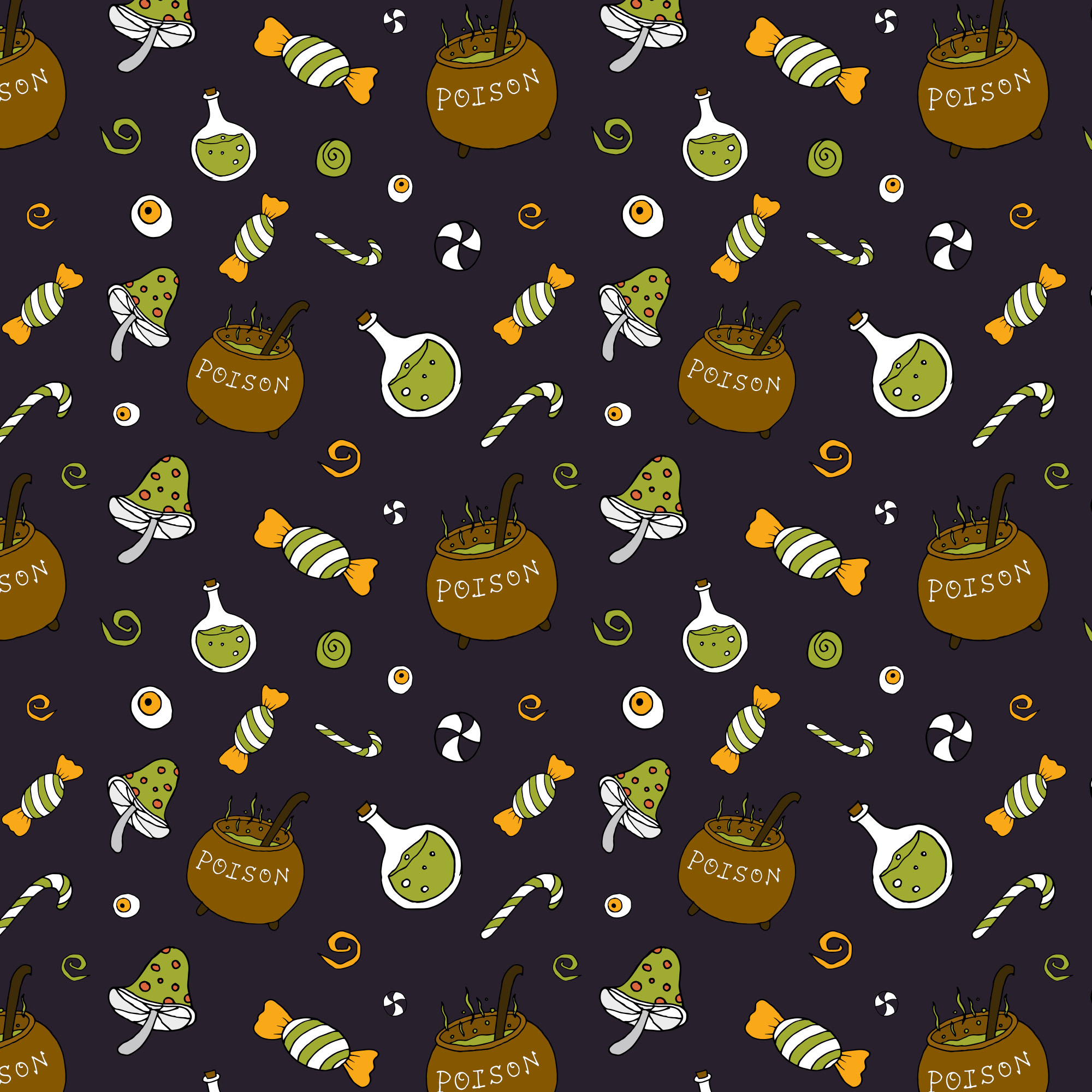 可爱万圣节矢量图案平面设计素材包 Halloween Vector Elements & Patterns – Part II_img_1