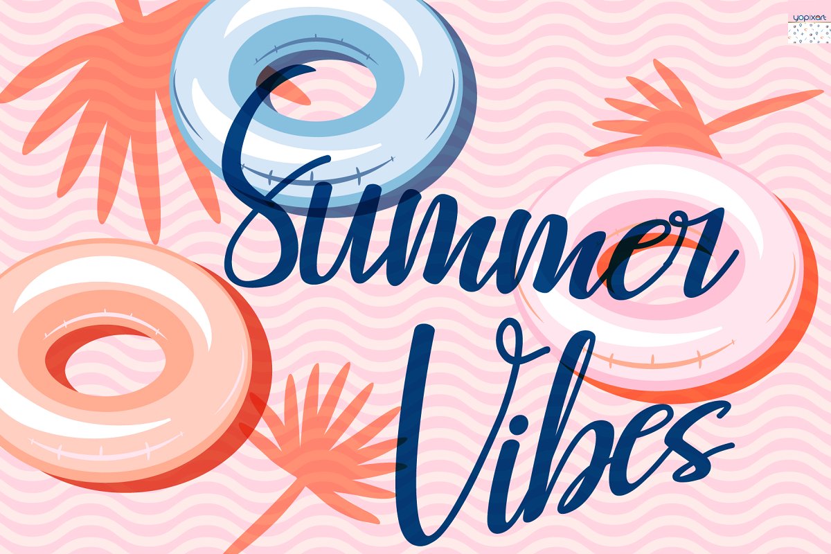 图块式高质量夏日海边元素矢量剪贴画套装 Summer Vibes - Graphics & Patterns_img_1