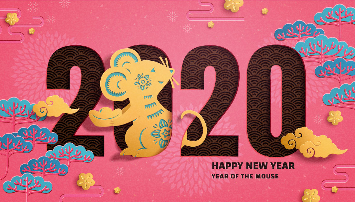 2020鼠年春节中国新年平面设计矢量图案素材包 2020 Chinese New Year Graphic Design VectorPack_img_1