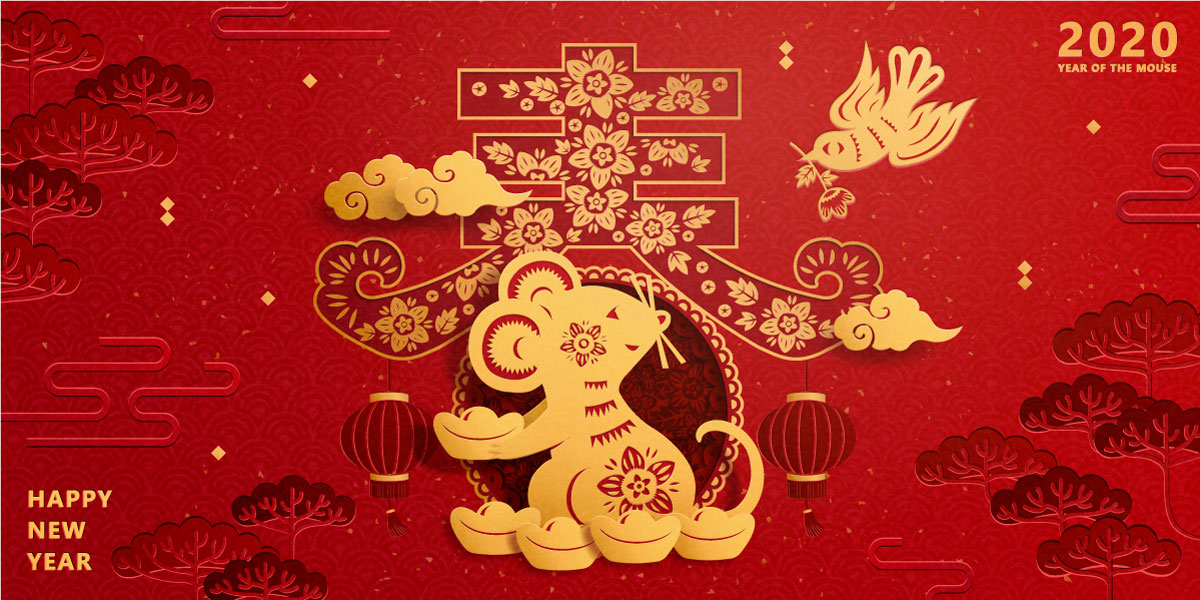 2020鼠年春节中国新年平面设计矢量图案素材包 2020 Chinese New Year Graphic Design VectorPack_img_1